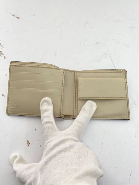 GUCCI(グッチ) / 2つ折り財布/レザー/BEG/総柄/メンズ/146223 0416