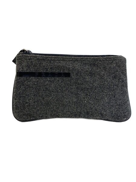 PRADA(プラダ) / ポーチ/ウール/GRY/無地 | 中古品の販売・通販なら 