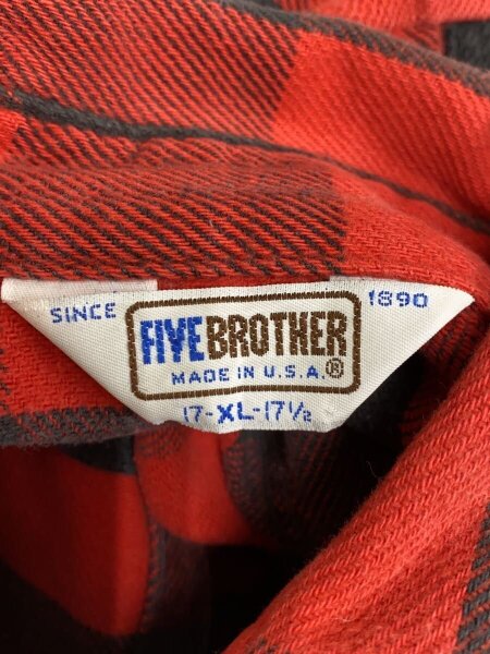 FIVE BROTHER(ファイブブラザー) / ネルシャツ/XL/コットン/RED