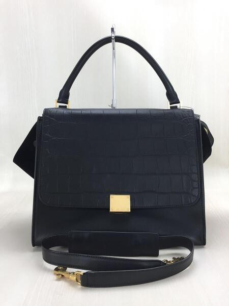 CELINE(セリーヌ) / バッグ/トラペーズ/レザー/BLK/無地/中古//2WAY 