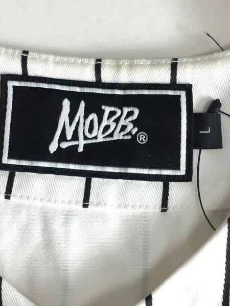 MOBB(モブ) / 半袖シャツ/L/コットン/WHT/ストライプ/MOBB-SSK12 