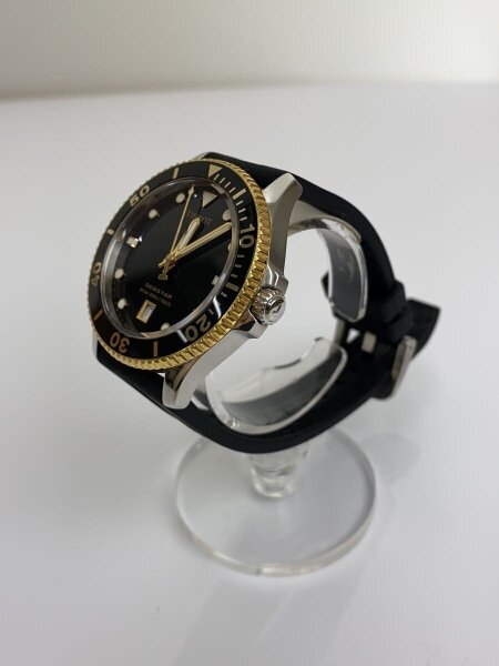 TISSOT(ティソ) / クォーツ腕時計/アナログ/ラバー/BLK/BLK/SS
