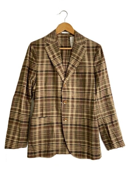 ■BOGLIOLI / ボリオリ■テーラードジャケット■美品■ BOGLIOLI(ボリオリ) / テーラードジャケット/46/シルク/BRW/チェック