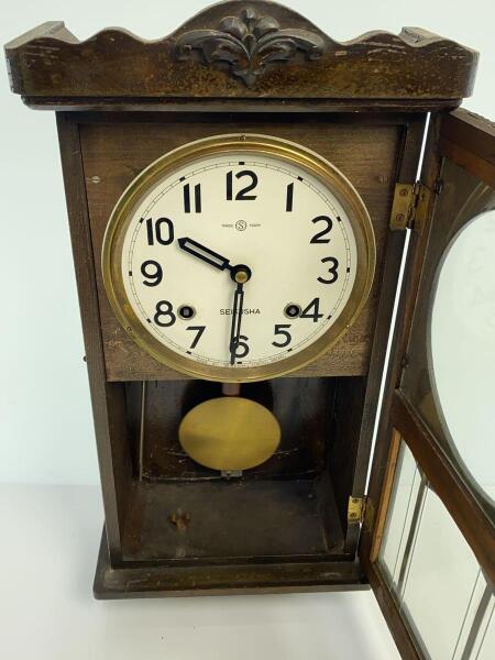 ヴィンテージ SEIKOSYA ゼンマイ式掛け時計 昭和初期頃のアンティーク