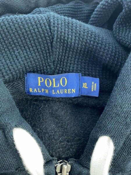 ポロラルフローレン コットンジップパーカー(ブラック/ＸＬ) 送料無料 ポロ ラルフローレン パーカー メンズ ダブルニット フルジップ フーディ POLO RALPH LAUREN 710888282 ブラック  黒 ネイビー 紺