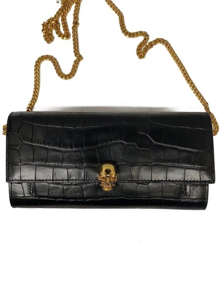 Alexander McQueen(アレキサンダーマックイーン) / 長財布/レザー/BLK 