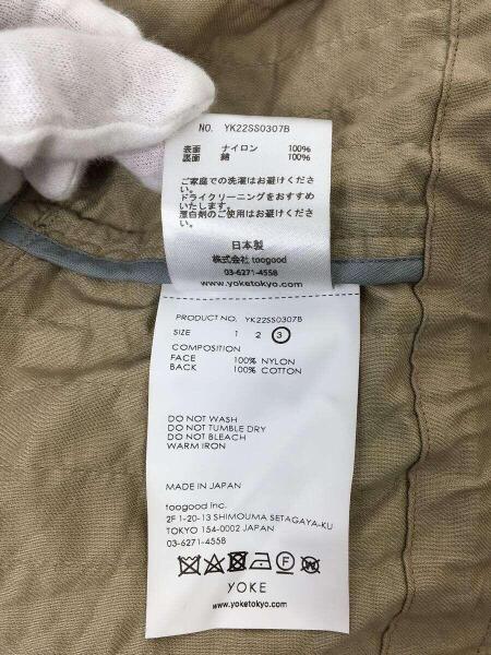 YOKE(ヨーク) / ナイロンジャケット/3/ナイロン/GRY/YK22SS0307B