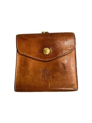 未使用 IL BISONTE レザー二つ折り財布 オーストリッチ 袋カード付き