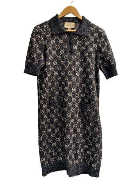 GUCCI(グッチ) / GG柄/ラメ/半袖ワンピース/XL/コットン/BLK/総柄 