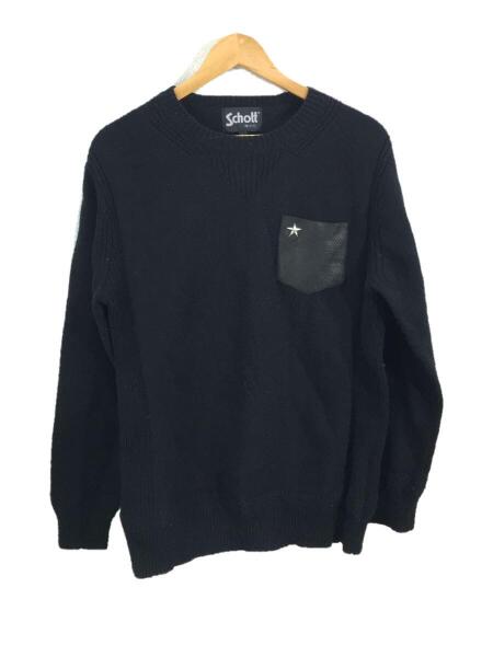 Schott(ショット) / レザーポケットクルーネックニット/セーター(厚手 