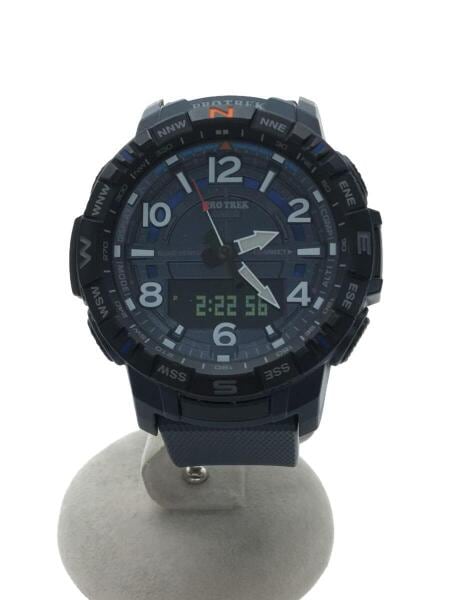 CASIO(カシオ) / クォーツ腕時計・PROTREK/デジアナ/ラバー/ネイビー