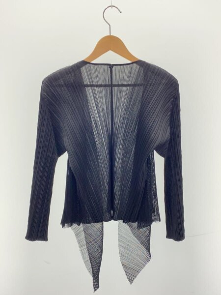 PLEATS PLEASE ISSEY MIYAKE◇カーディガン(薄手)/3/ポリエステル/BLK