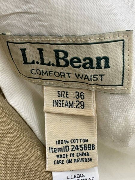 L.L.Bean(エルエルビーン) / チノパン/36×29/キャメル/245698 | 古着の 