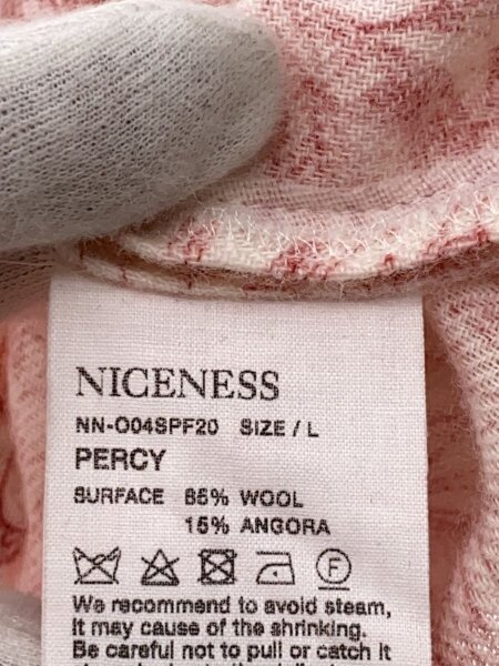 NICENESS(ナイスネス) / 20AW/長袖シャツ/L/ウール/レッド/総柄/NN