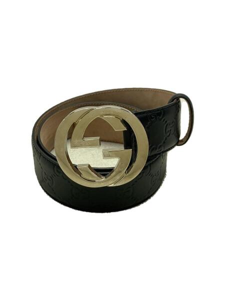 GUCCI(グッチ) / シグネチャー/Gバックル/ベルト/レザー/BLK/無地 