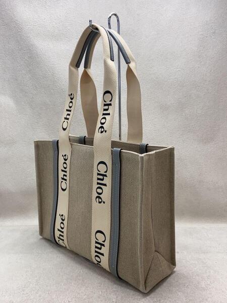 Chloe(クロエ) / Woody/ミディアムトートバッグ/リネン/BEG | 中古品の 