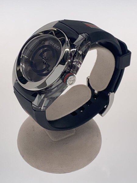 GUCCI(グッチ) / クォーツ腕時計/アナログ/ラバー/SLV/BLK/137.1