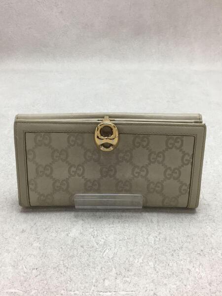 GUCCI(グッチ) / GG柄型押し/グッチシマ/金具/長財布/レザー/ベージュ 