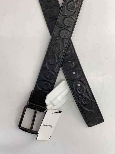 COACH(コーチ) / シグネチャーロゴ ベルト/レザー/BLK/メンズ | 中古品