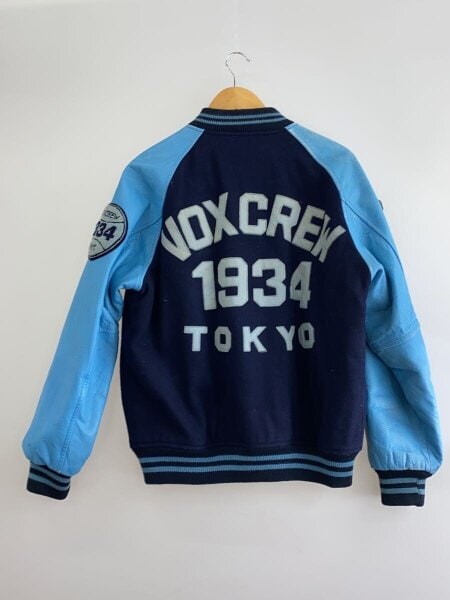 VOX(ヴォックス) / 90s/袖レザー/ワッペン/スタジャン/L/ウール/NVY