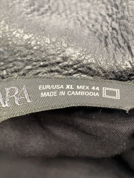 ZARA(ザラ) / フェイクレザーフーデッドジャケット/XL/フェイクレザー