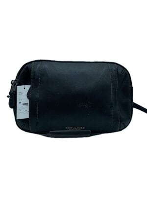 COACH◆ウエストバッグ/レザー/BLK/無地/F37594 COACH コーチ レザー ウエスト ポーチ ショルダー バッグ シグネチャー柄 ブラック系 ブラウン系中古