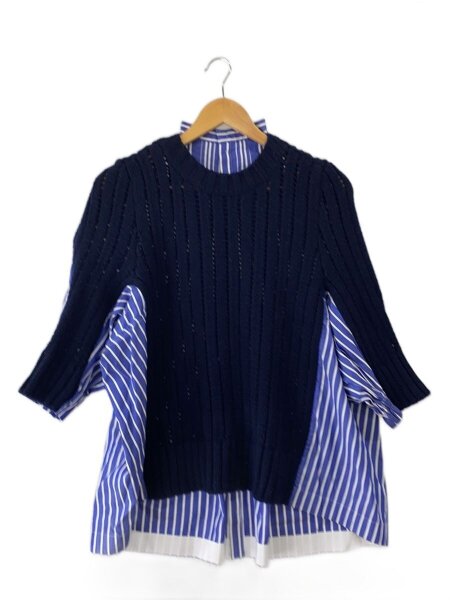 sacai(サカイ) / 長袖ブラウス/2/コットン/BLU/ストライプ/20-05238 