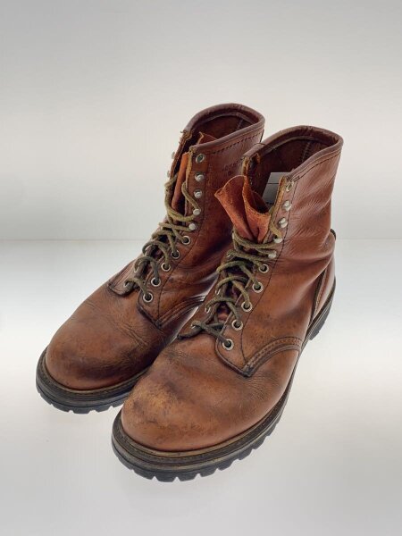 RED WING / レースアップブーツ/--/BRW/半円犬タグ/USA製/90s//US4 1/2/汚れあり RED WING(レッドウィング) / 90S/半円犬タグ/ロガーブーツ/レース