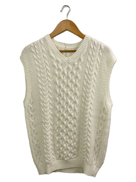 トップス UNIFORM EXPERIMENT COTTON CABL KNIT VEST UNIFORM EXPERIMENT COTTON CABL KNIT VEST