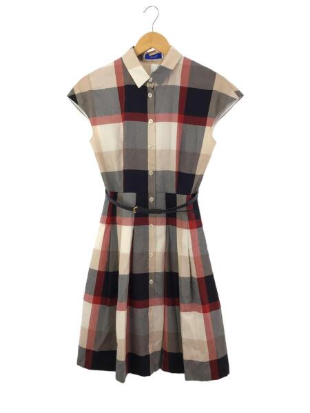 BLUE LABEL CRESTBRIDGE / 半袖ワンピース/38/--/BEG/無地/55J16-358-03 BLUE LABEL CRESTBRIDGE(ブルーレーベルクレストブリッジ) / 半袖