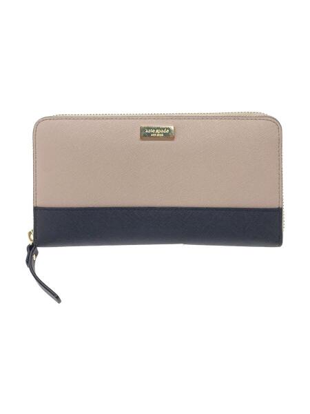 未使用】kate spade ぶ厚い ケイトスペード エナメル 長財布 財布 ベージュ