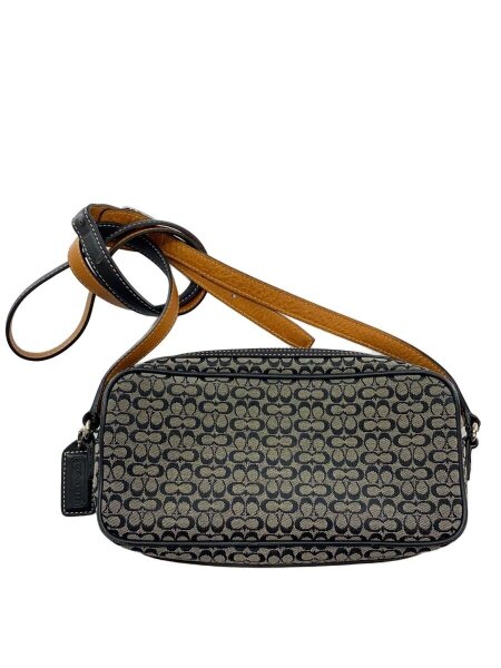 コーチ⁄ショルダーバッグ⁄ミニシグネチャー柄⁄黒⁄ジャガード COACH