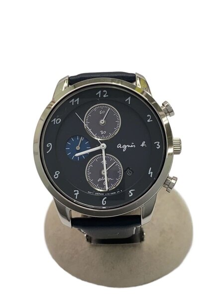 【美品】アニエスベー　ソーラー　腕時計 V172-0AW0 agnes b.(アニエスベー) / ソーラー腕時計/アナログ/ラバー/BLK