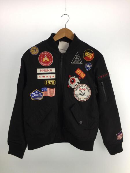 MISHKA(ミシカ) / フライトジャケット/M/ナイロン/BLK/MULTI PATCHED  