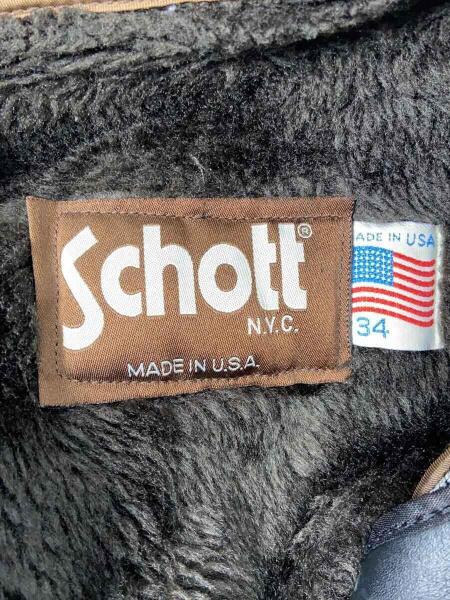 Schott(ショット) / レザージャケット・ブルゾン/34/牛革/BLK/無地