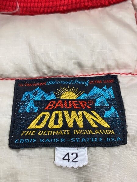 EDDIE BAUER / キルティングベスト/42/--/RED/60s/日の出タグ/TALONジップ/背中リペア有// EDDIE BAUER(エディーバウアー) / キルティングベスト/42/--/RED/60s