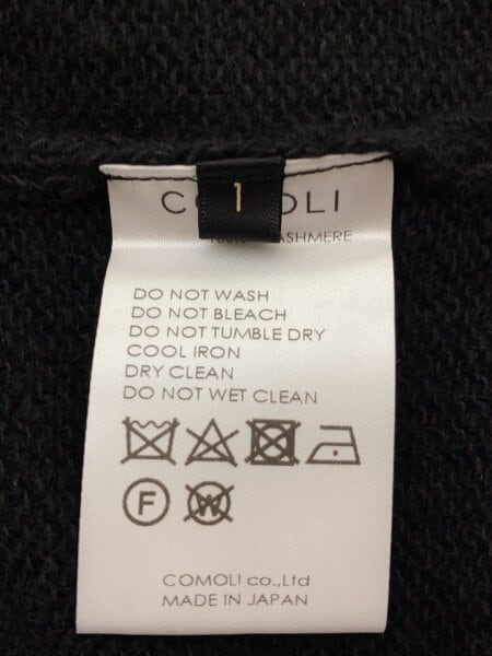 COMOLI(コモリ) / カーディガン(厚手)/1/カシミア/BLK/A03-06001