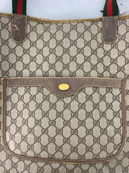 GUCCI(グッチ) / トートバッグ/PVC（ビニール）/ベージュ/総柄/グッチ 