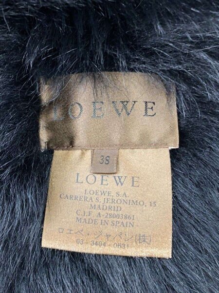 LOEWE(ロエベ) / ムートンコート/38/羊革/BLK/無地/子羊/ファー