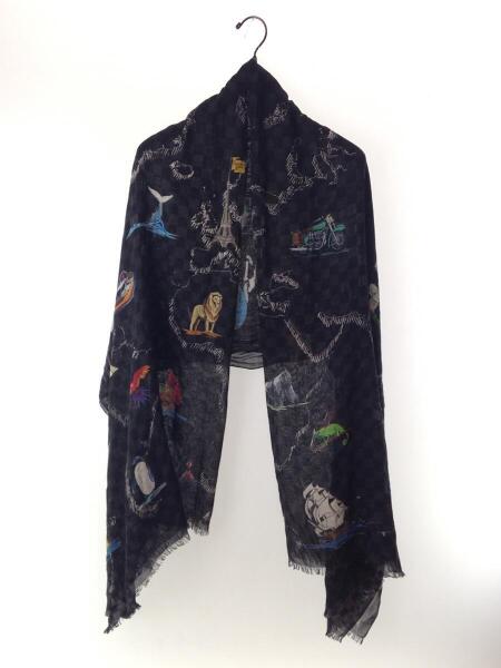 鑑定済極美品ルイヴィトン 19AWエトール・ダミエグラフィット・マップ ストール LOUIS VUITTON(ルイヴィトン) / 19AW/エトール・ダミエグラフィット