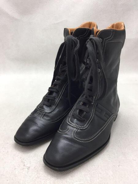 HERMES(エルメス) / レースアップブーツ/37/BLK/レザー | 中古品の販売 