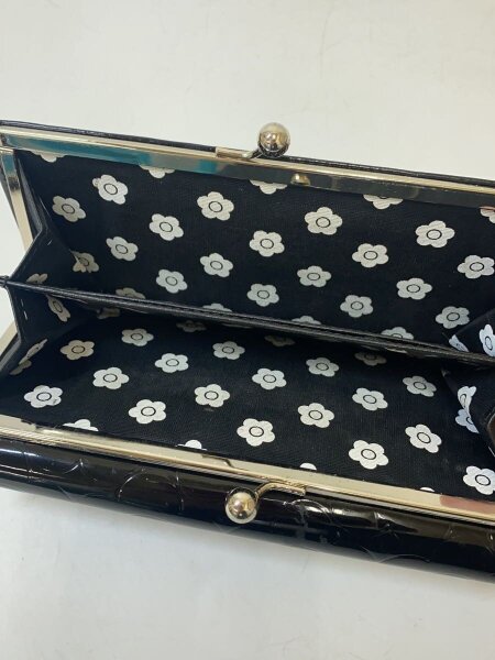 MARY QUANT(マリークワント) / 長財布/PVC/BLK/花柄/レディース | 中古 