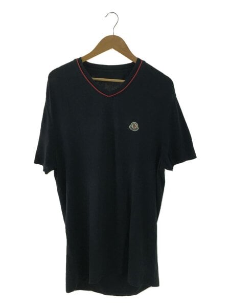 MONCLER ブラック Vネック Tシャツ