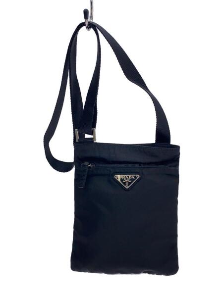 PRADA ショルダーバッグ 三角ロゴプレート ブラック プラダ ワン