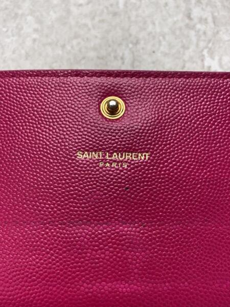 SAINT LAURENT(サンローラン) / 長財布/レザー/ピンク/無地/レディース