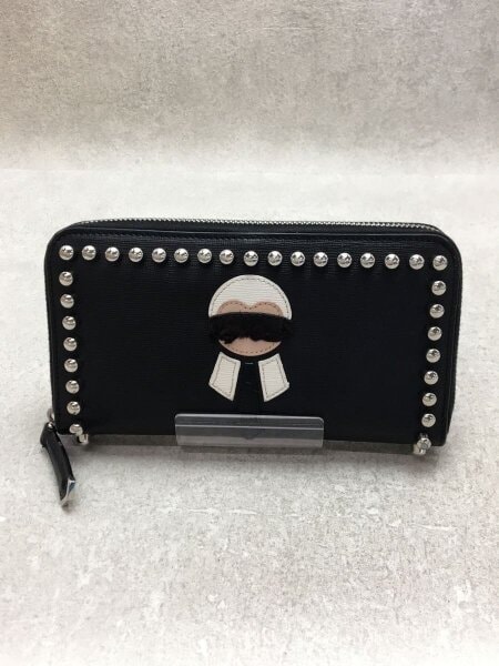 FENDI(フェンディ) / カールラガーフェルド/長財布/レザー/BLK/メンズ