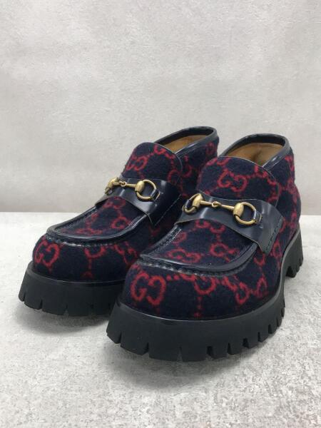 GUCCI(グッチ) / ブーツ/UK9/NVY/ウール/アンクルブーツ/GG柄 GUCCI(グッチ) / ブーツ/UK9/NVY/ウール/アンクルブーツ/GG柄