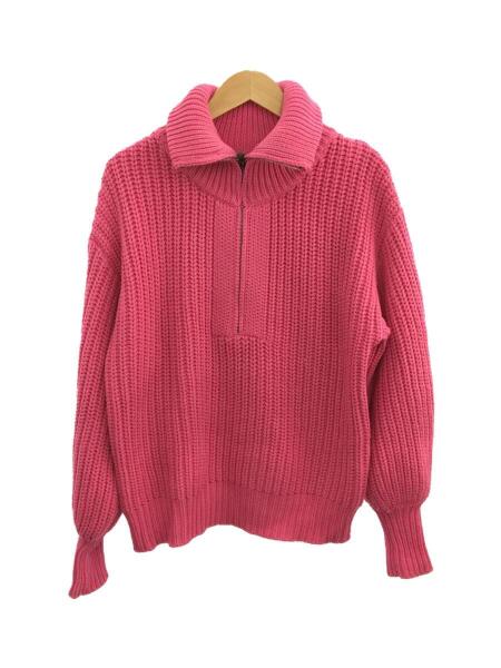 AMAIL(アマイル) / Bon Bon Turtle Zip Knit/FREE/コットン/PNK | 古着 