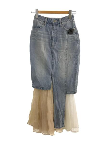 UN3D.(アンスリード) / 19ss/LAYERED DENIM SKIRT/スカート/38/デニム  