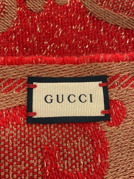 GUCCI(グッチ) / GG ウール ジャガード ラメ マフラー/ウール/RED 